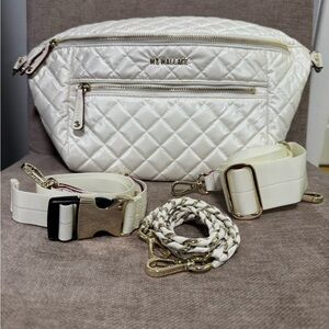 MZ Wallace Pearl Metallic Crosby Crossbody Sling